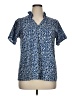 Unbranded Animal Print Blue Short Sleeve Blouse Size XL - photo 1