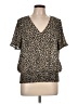 MICHAEL Michael Kors 100% Polyester Animal Print Brown Short Sleeve Blouse Size L - photo 1