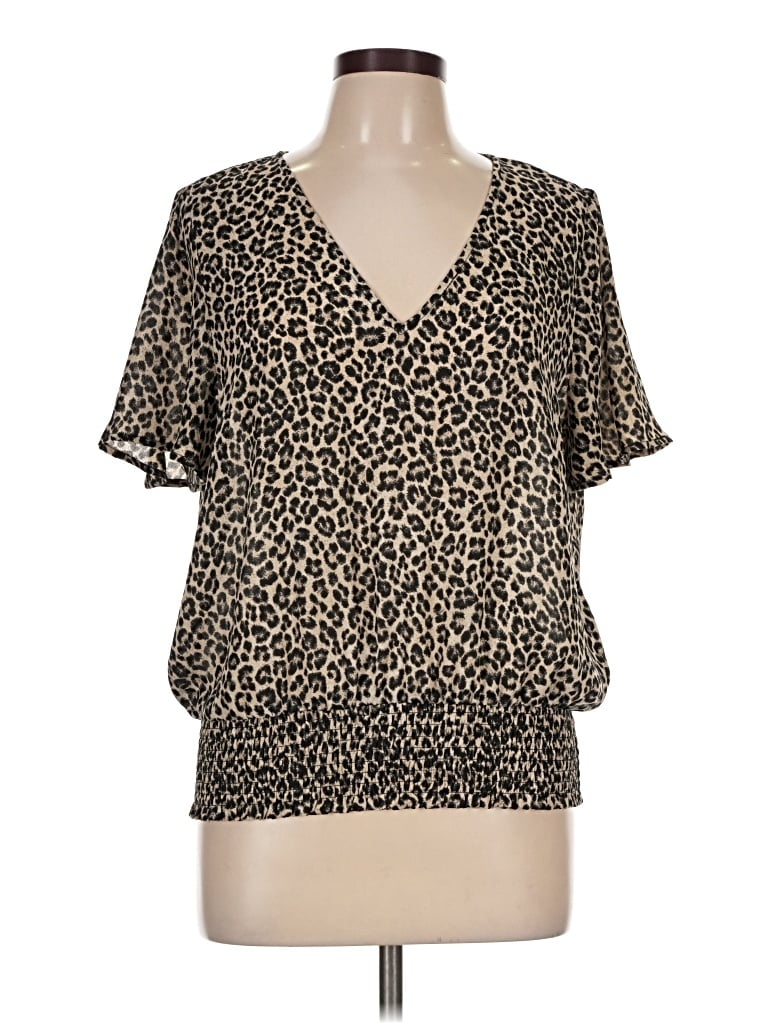 Pre-owned Michael Michael Kors Short Sleeve Blouse In Brown
