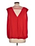 Cache 100% Polyester Red Sleeveless Blouse Size L - photo 2