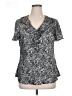 Elementz 100% Polyester Gray Short Sleeve Blouse Size 1X - photo 1
