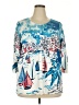 Cj Banks Print Blue Pullover Sweater Size 2X - photo 1