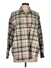 Old Navy 100% Cotton Plaid Green Long Sleeve Button-Down Shirt Size L - photo 1