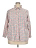 Talbots 100% Cotton Checkered-gingham Pink Long Sleeve Button-Down Shirt Size 2X - photo 1