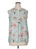 Mercer & Madison 100% Polyester Floral Teal Sleeveless Blouse Size XL - photo 1
