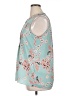 Mercer & Madison 100% Polyester Floral Teal Sleeveless Blouse Size XL - photo 5