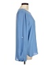 Ann Taylor LOFT 100% Polyester Blue Long Sleeve Blouse Size M - photo 4