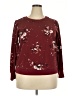 Torrid Floral Burgundy Pullover Sweater Size 2X Plus (2) - photo 1