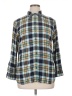 Talbots 100% Rayon Plaid Blue 3/4 Sleeve Button-Down Shirt Size XL Petite - photo 1