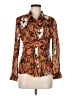 Assorted Brands 100% Polyester Animal Print Orange Long Sleeve Blouse Size M - photo 1