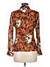 Assorted Brands 100% Polyester Animal Print Orange Long Sleeve Blouse Size M - photo 2