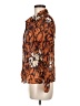 Assorted Brands 100% Polyester Animal Print Orange Long Sleeve Blouse Size M - photo 5