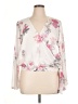 Leith 100% Polyester Floral Ivory Long Sleeve Blouse Size XL - photo 1