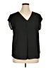 Halogen Black Short Sleeve Blouse Size XL - photo 1