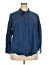 ModCloth 100% Cotton Blue Long Sleeve Button-Down Shirt Size 2X - photo 1