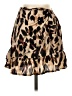 Polly Animal Print Brown Casual Skirt Size 4 - photo 1