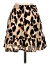 Polly Animal Print Brown Casual Skirt Size 4 - photo 2