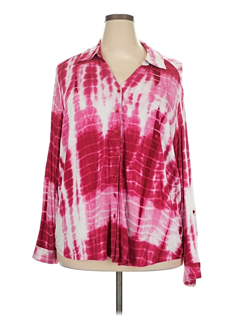 Pre-owned Cathy Daniels Long Sleeve Blouse In Pink