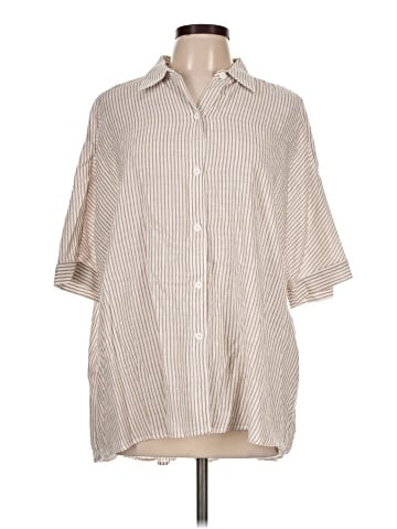 Max Studio 3/4 Sleeve Button-Down Shirt (view 1)