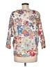 Assorted Brands 100% Cotton Floral Ivory Blue 3/4 Sleeve Blouse Size M - photo 2