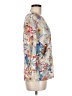 Assorted Brands 100% Cotton Floral Ivory Blue 3/4 Sleeve Blouse Size M - photo 4