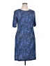 Apt. 9 Print Blue Casual Dress Size XL - photo 1