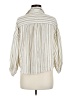 Max Studio 100% Cotton Stripes Ivory 3/4 Sleeve Button-Down Shirt Size M - photo 2