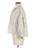 Max Studio 100% Cotton Stripes Ivory 3/4 Sleeve Button-Down Shirt Size M - photo 5