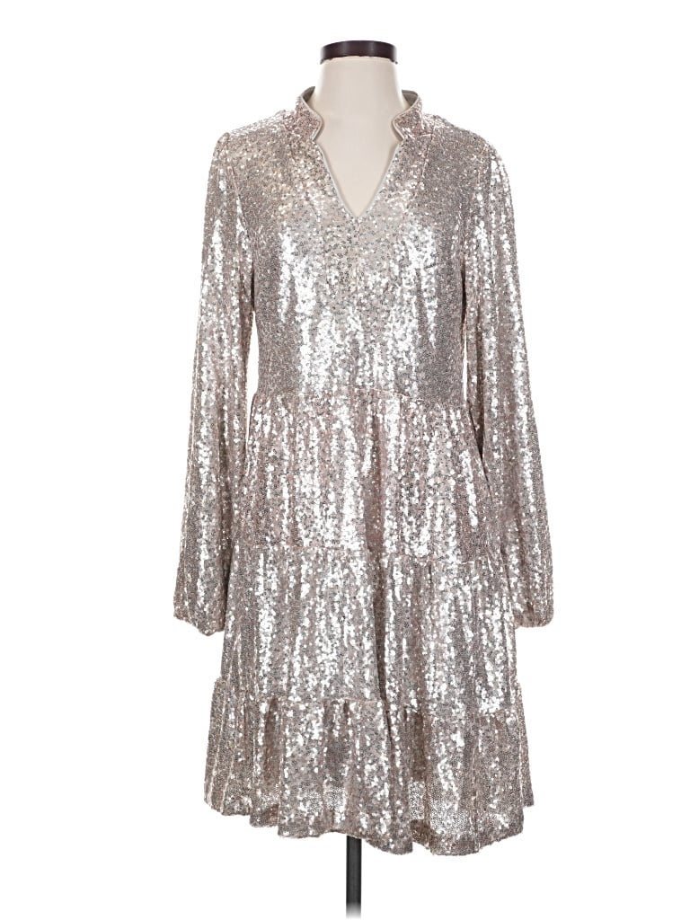 Pre-owned Crown & Ivy Cocktail Dress In Silver