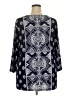 Susan Graver Blue 3/4 Sleeve Blouse Size 2X - photo 2