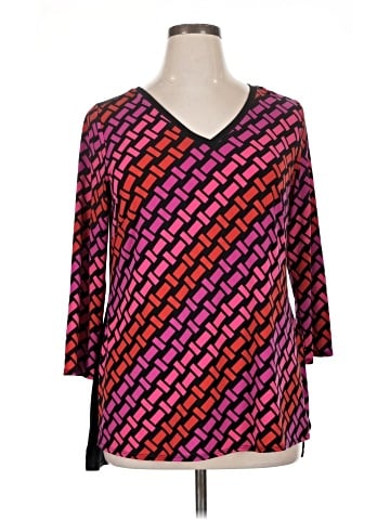 Kaari Blue 3/4 Sleeve T-Shirt (view 1)