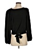 Express 100% Recycled Polyester Black Long Sleeve Blouse Size S - photo 1