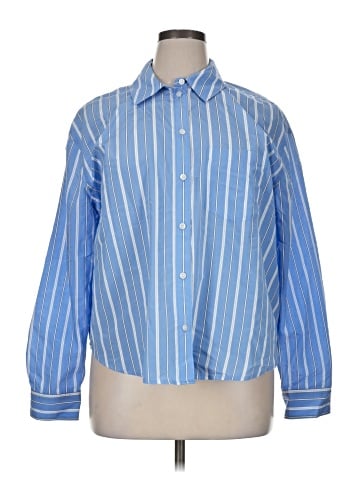 Madewell Drapey Oversized Boyshirt in Stripe (view 1)
