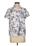 Shein Floral Ivory Short Sleeve Blouse Size 4 - photo 1