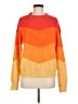 Shein 100% Acrylic Color Block Orange Pullover Sweater Size 8 - 10 - photo 1