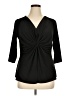 NY Collection Black 3/4 Sleeve T-Shirt Size 1X - photo 1