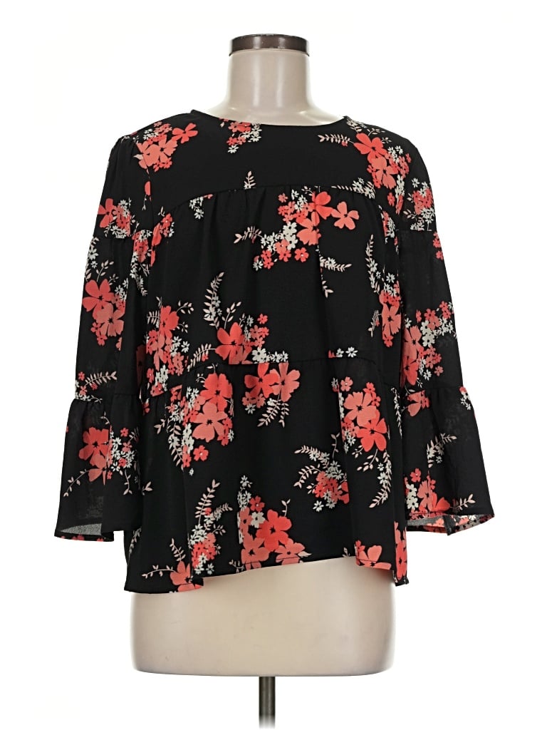 Pre-owned Michael Michael Kors 3/4 Sleeve Blouse In Black