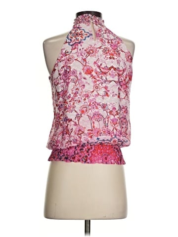 Ecru Sleeveless Silk Top (view 2)