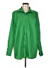 Style 100% Polyester Solid Green Long Sleeve Blouse Size L - photo 1