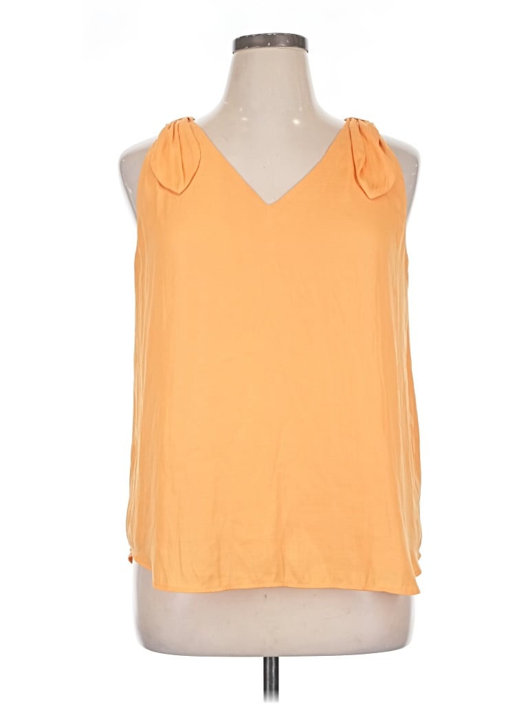 Pre-owned Ann Taylor Sleeveless T-shirt In Orange