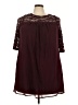 AUW 100% Polyester Burgundy Short Sleeve Blouse Size 3X - photo 1