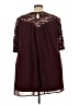 AUW 100% Polyester Burgundy Short Sleeve Blouse Size 3X - photo 2