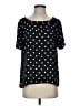 Ann Taylor LOFT 100% Polyester Polka Dots Black Short Sleeve Blouse Size S - photo 1
