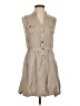 Mine Solid Tan Casual Dress Size S - photo 1
