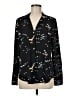 Equipment 100% Polyester Print Black Long Sleeve Blouse Size M - photo 1