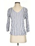 Maurices 100% Rayon Stripes Blue 3/4 Sleeve Blouse Size S - photo 1