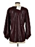 Adrienne Metallic Burgundy Long Sleeve Blouse Size S - photo 2