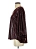 Adrienne Metallic Burgundy Long Sleeve Blouse Size S - photo 5