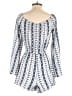 Cupcakes & Cashmere 100% Rayon Chevron-herringbone Blue Romper Size S - photo 2