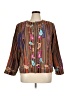 Indigo Moon 100% Silk Print Brown Jacket Size XL - photo 1